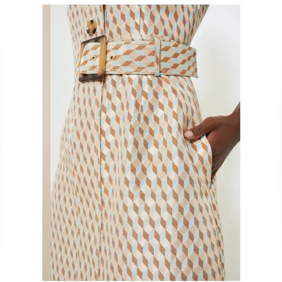 Tuckernuck Ocean Spray Cheyenne Dress Size XXL NWT Geo Print Belted Midi - Picture 3 of 16